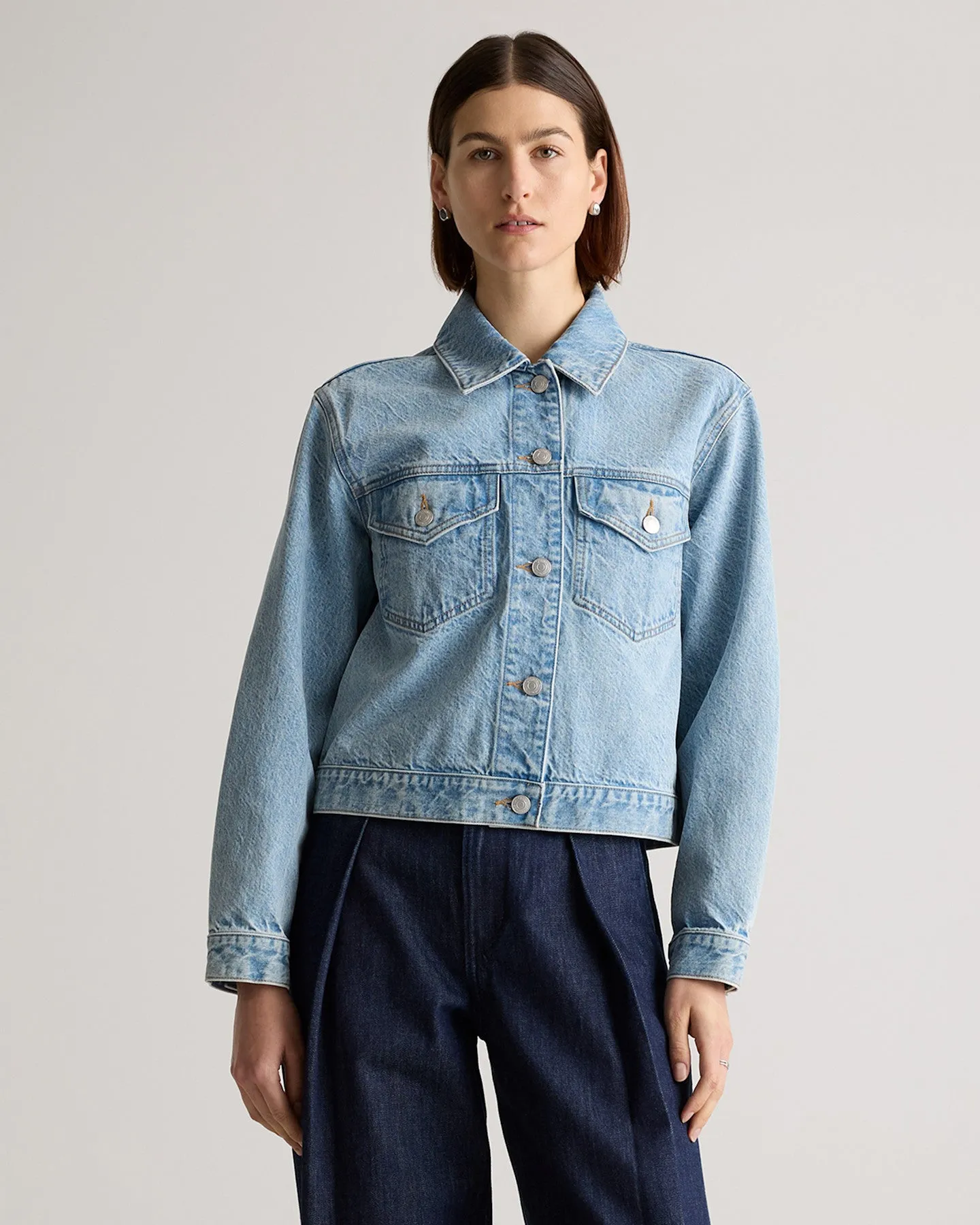 100% Organic Cotton Cropped Denim Jacket