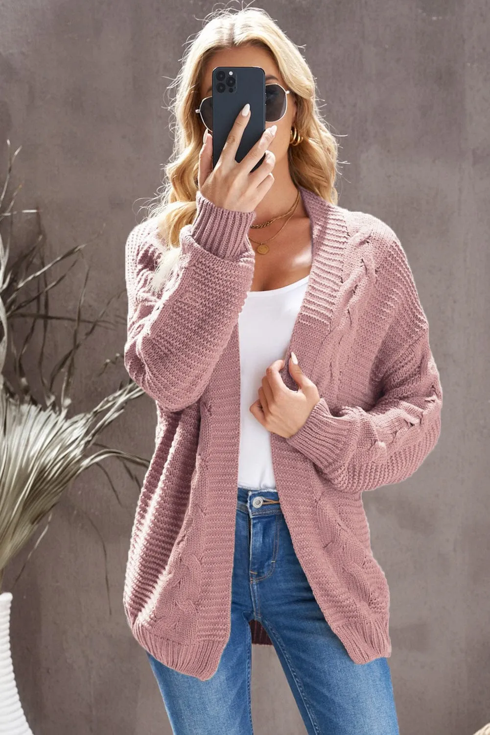 3/4 Sleeve Knit Cardigan