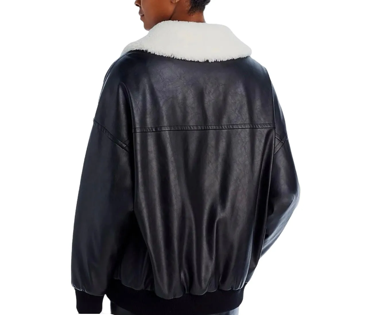 4TH & RECKLESS sold by BHFO O Benson Womens Faux Fur Trim Heavy Bomber BK S