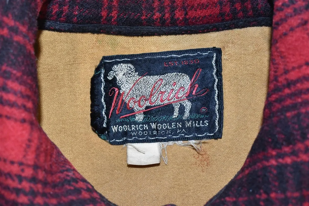 50s Woolrich 503 Mackinaw Plaid Hunting Jacket Large