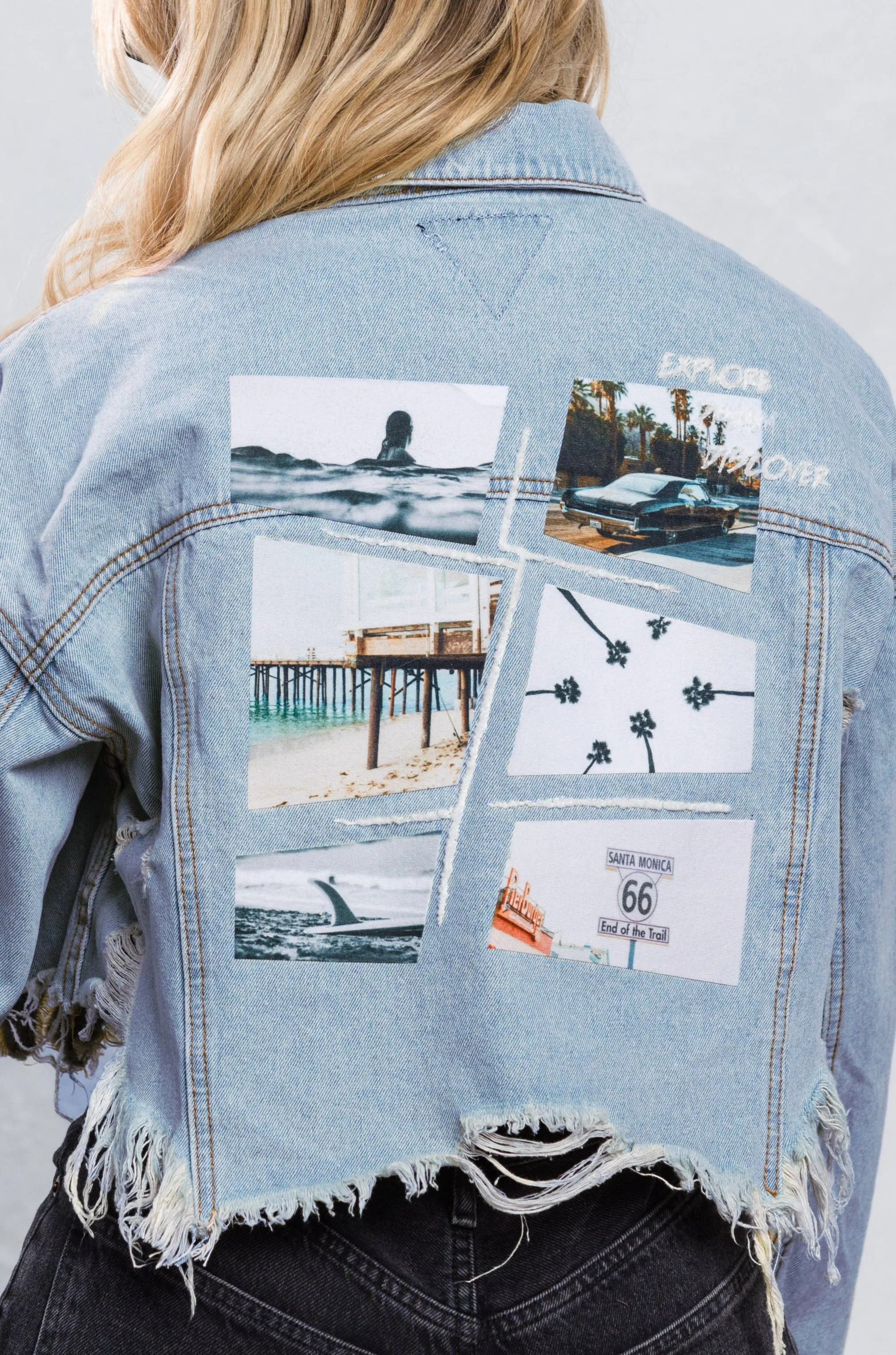 A DAY IN CALI Crop Denim Jacket