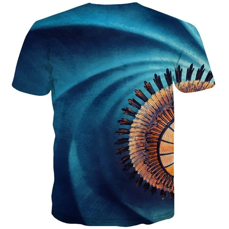 Abstract T shirts Men Psychedelic Tshirt Anime Blue Shirt Print Harajuku Tshirts Casual