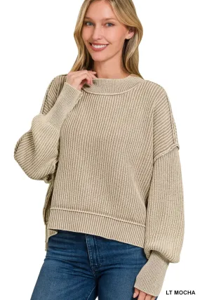 Acid Wash Sweater Light Mocha