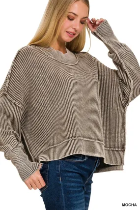 Acid Wash Sweater Mocha