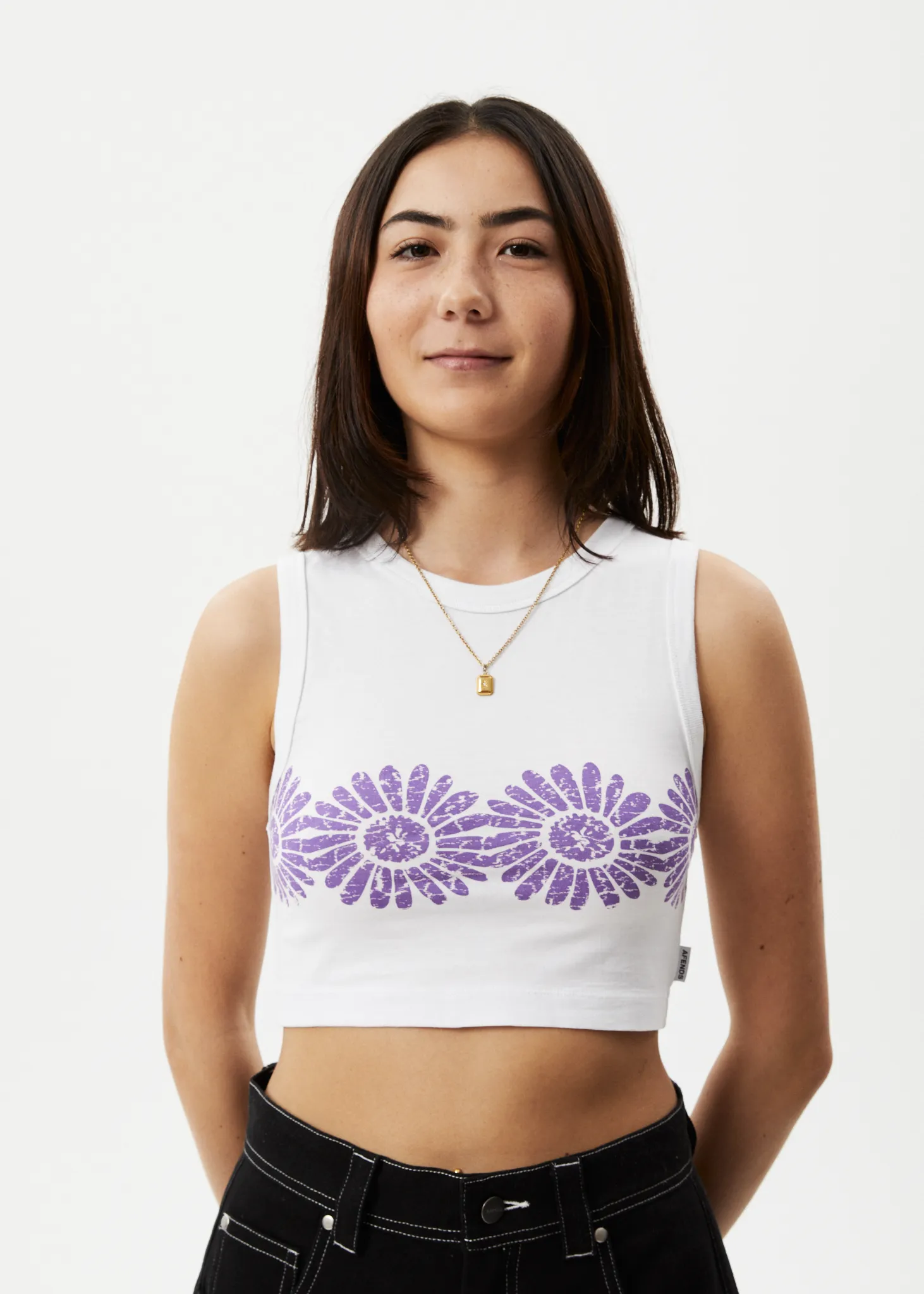 AFENDS Womens Daisy - Cropped Singlet - White