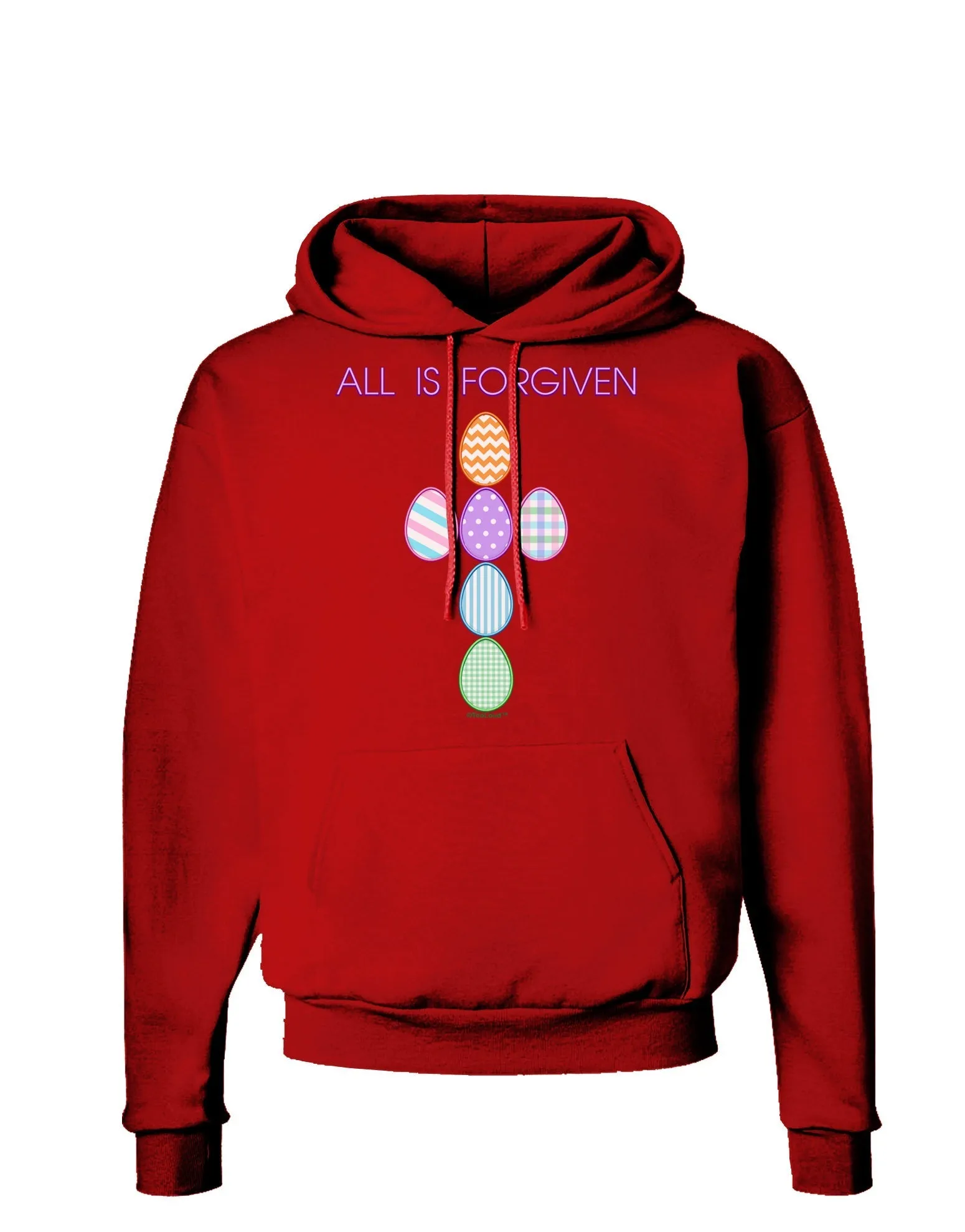 All is forgiven Cross Faux Applique Dark Hoodie Sweatshirt