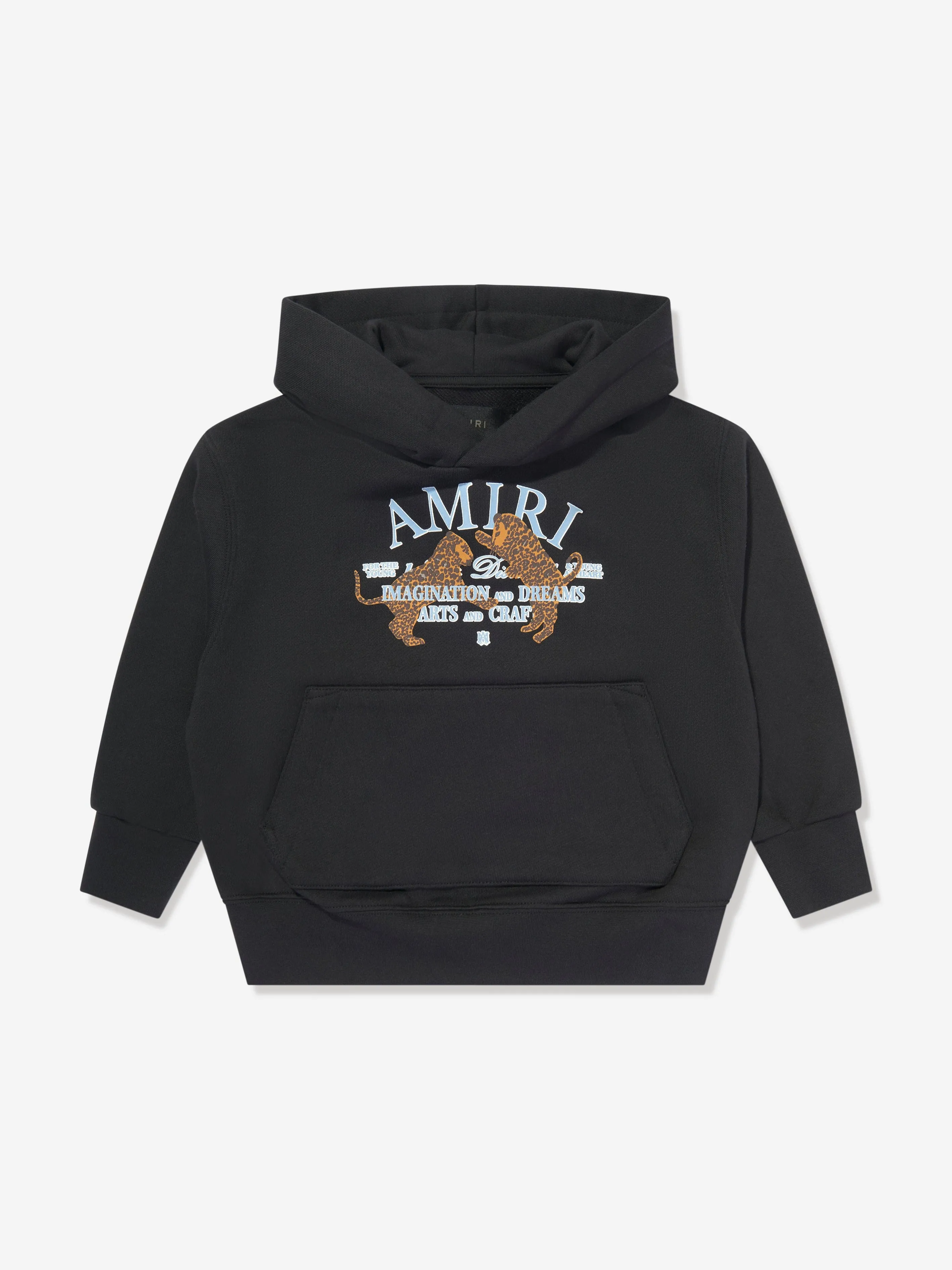 Amiri Kids Arts District Leopard Hoodie in Black