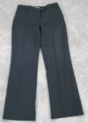 Ann Taylor Womens Striped Bootcut Leg Dress Pants Mid Rise Black Petite Size 4P