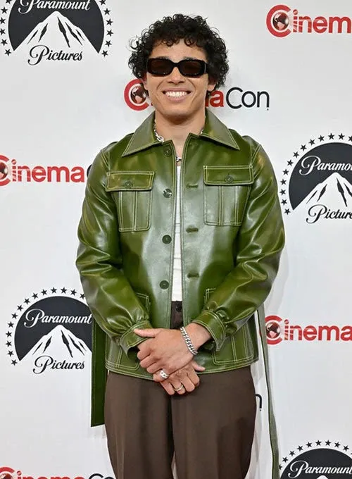 ANTHONY RAMOS GREEN LEATHER JACKET