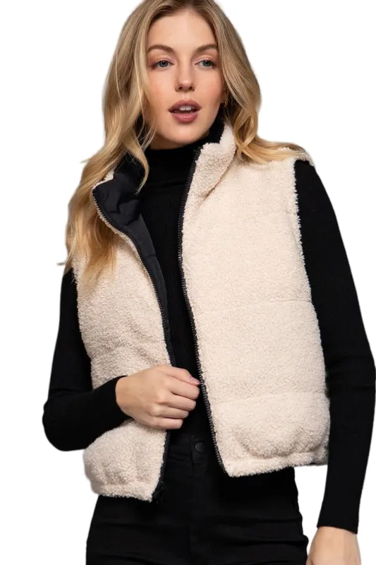 Apparel- Active Basic Reversible Padded Fur Jacket