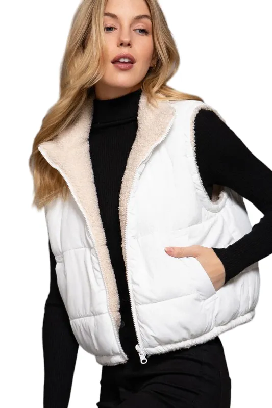 Apparel- Active Basic Reversible Padded Fur Jacket