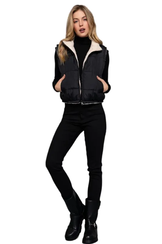 Apparel- Active Basic Reversible Padded Fur Jacket