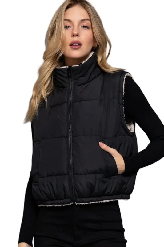 Apparel- Active Basic Reversible Padded Fur Jacket