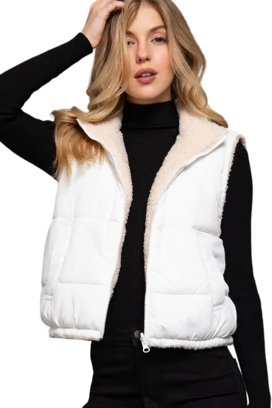 Apparel- Active Basic Reversible Padded Fur Jacket