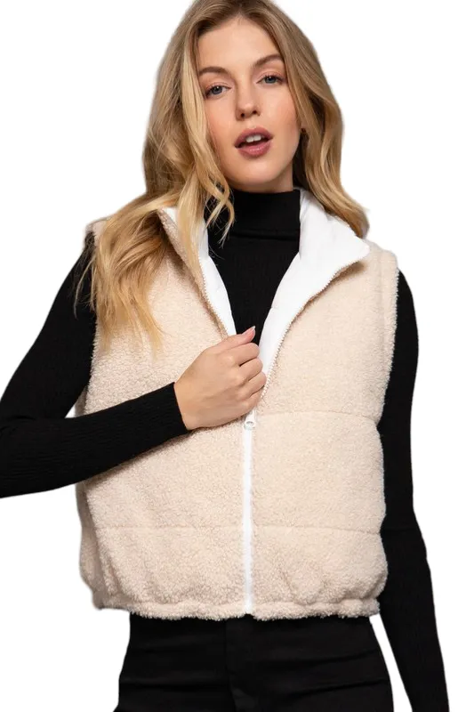 Apparel- Active Basic Reversible Padded Fur Jacket