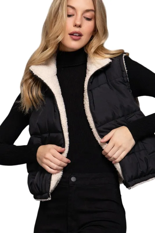 Apparel- Active Basic Reversible Padded Fur Jacket