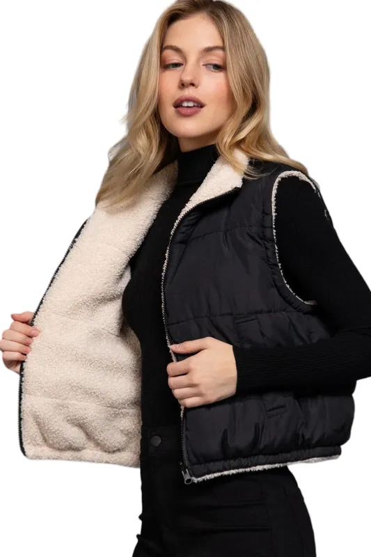 Apparel- Active Basic Reversible Padded Fur Jacket