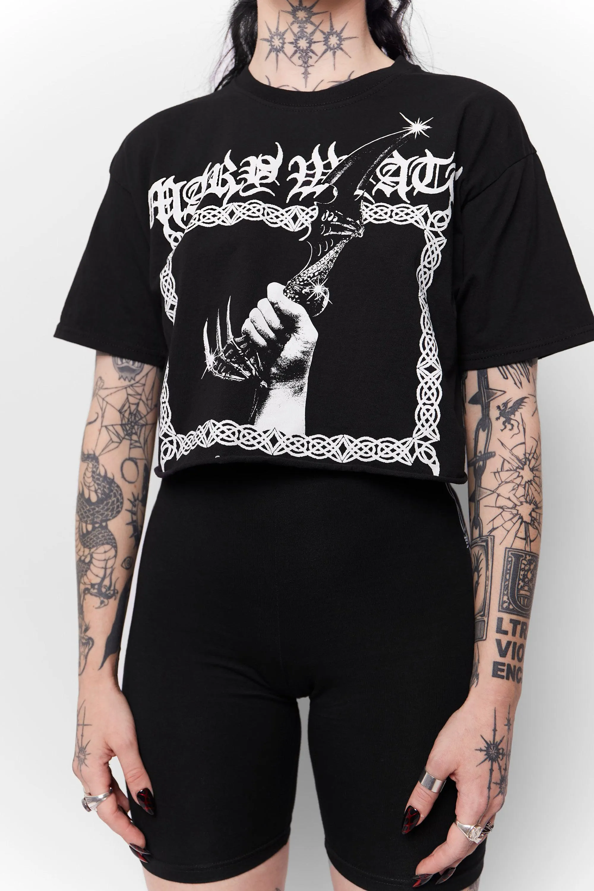 Athame Cropped Cut-Off Tee