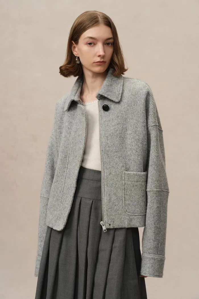 Aurora Cropped Jacket in Merino Wool Knit