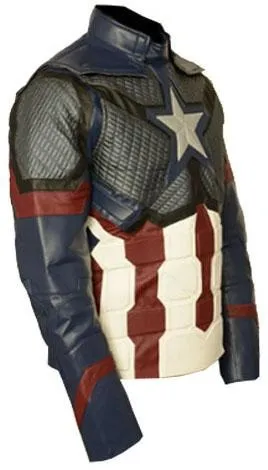 Avengers Endgame Captain America Genuine Leather Jacket Cosplay