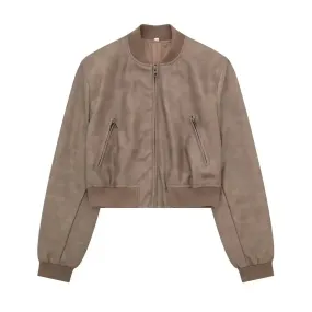 Aviator Leatherette Jacket Urban Suede Bomber