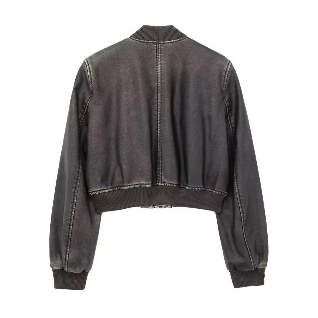 Aviator Leatherette Jacket Urban Suede Bomber