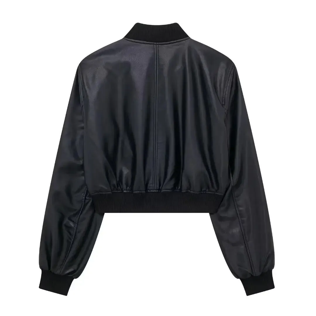 Aviator Leatherette Jacket Urban Suede Bomber