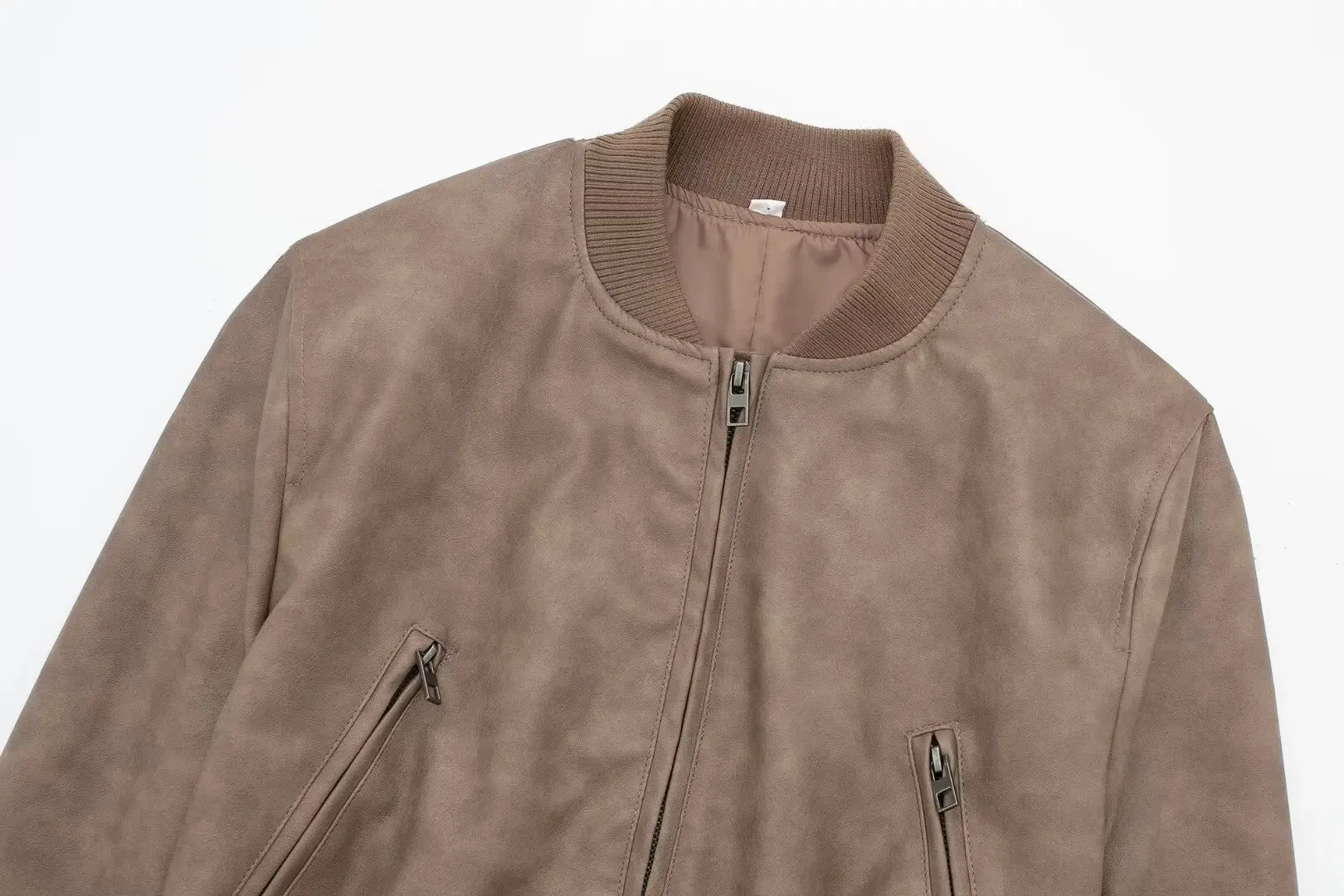 Aviator Leatherette Jacket Urban Suede Bomber