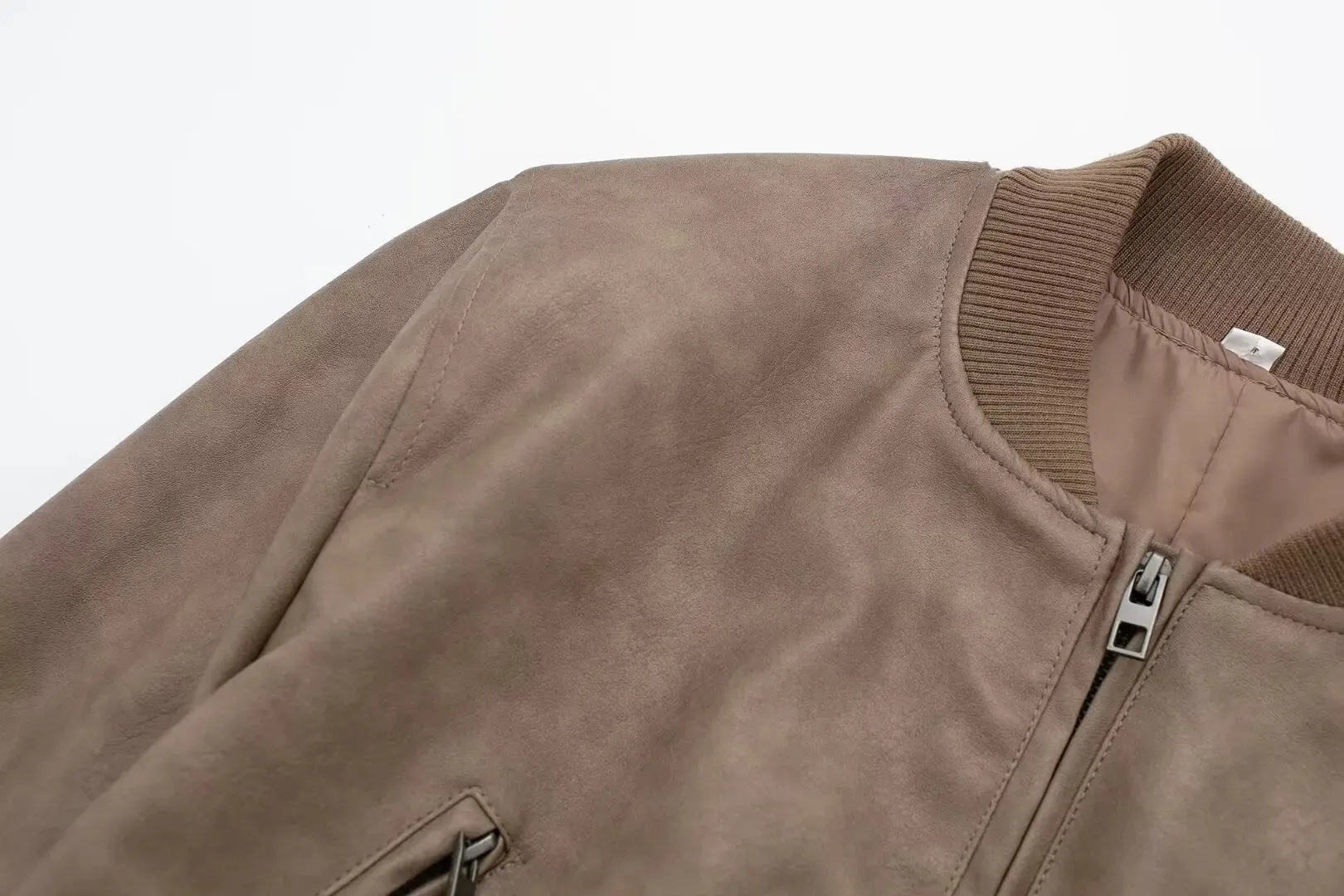 Aviator Leatherette Jacket Urban Suede Bomber