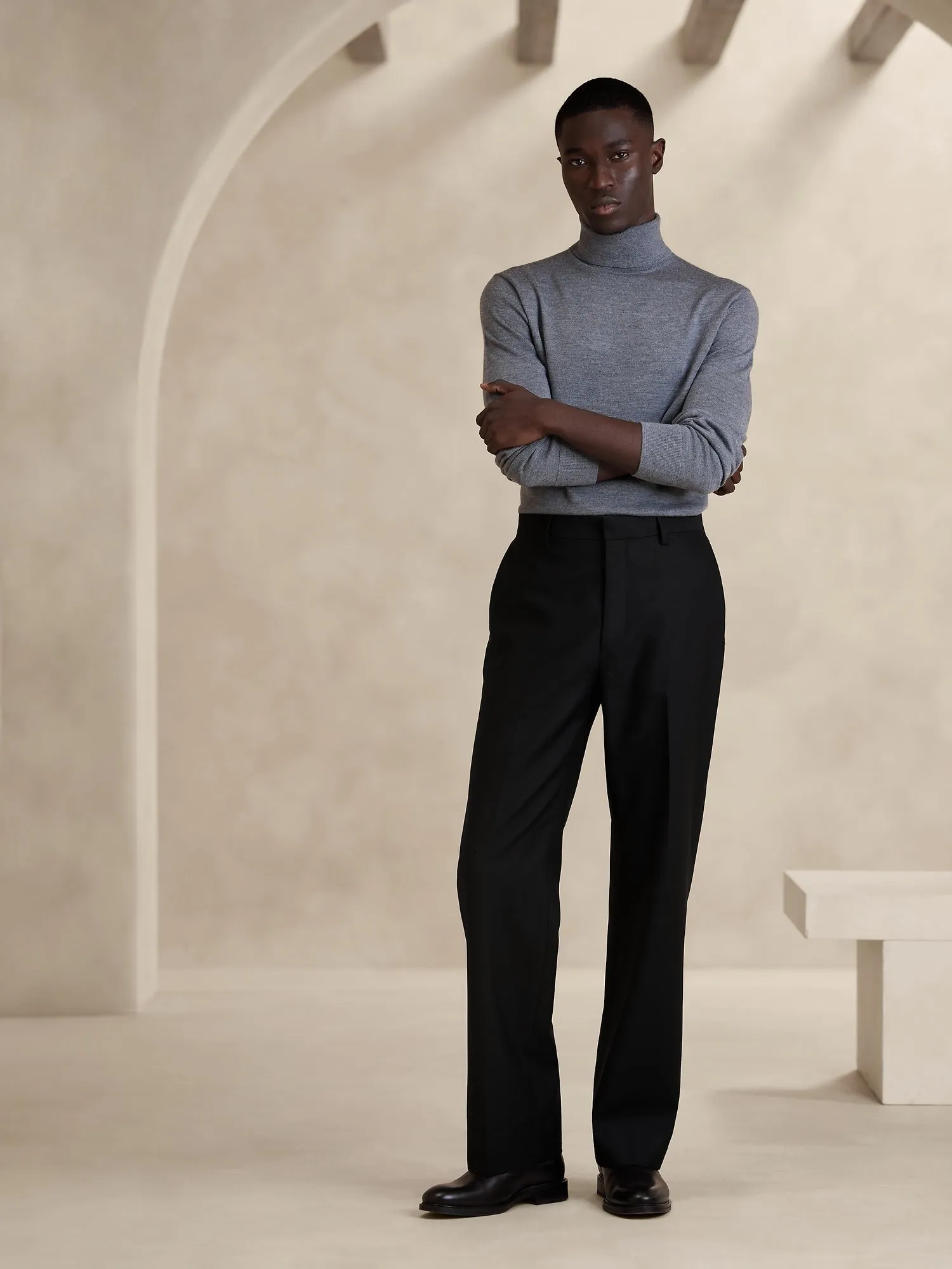 Barathea Italian Wool Straight Pant