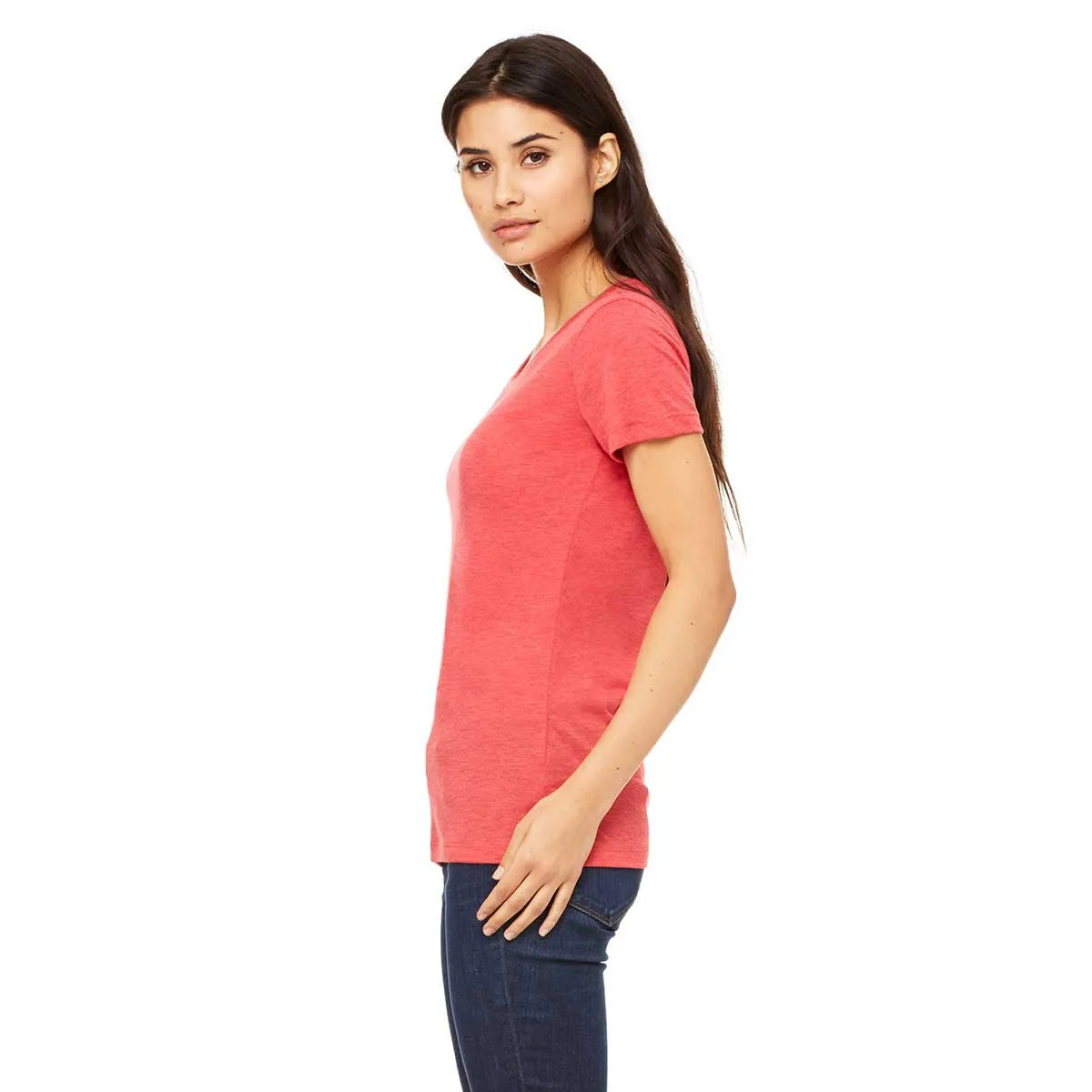 Bella   Canvas Women's Red Triblend Short-Sleeve T-Shirt