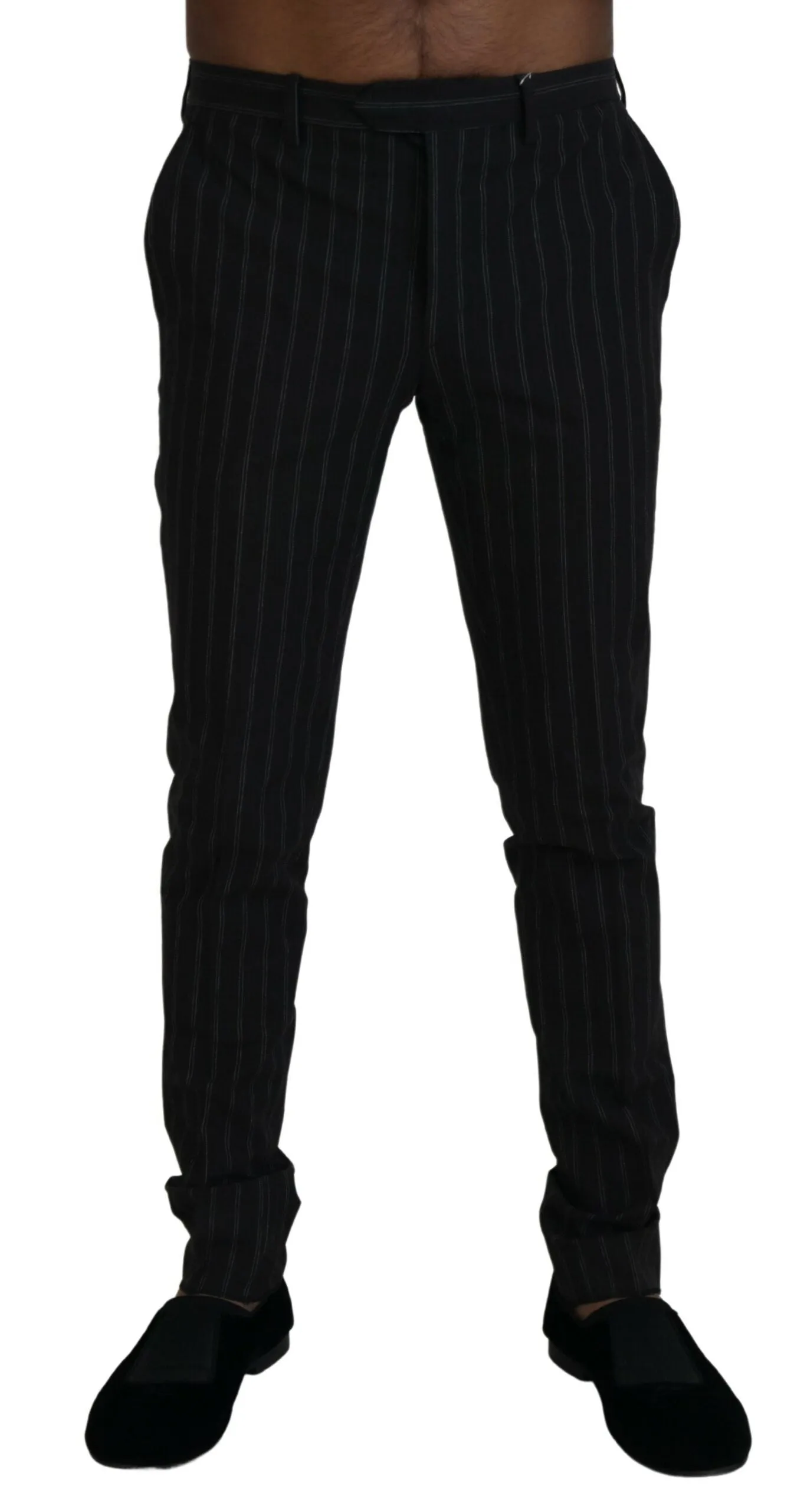 BENCIVENGA Black Stripes Viscose Dress Pants