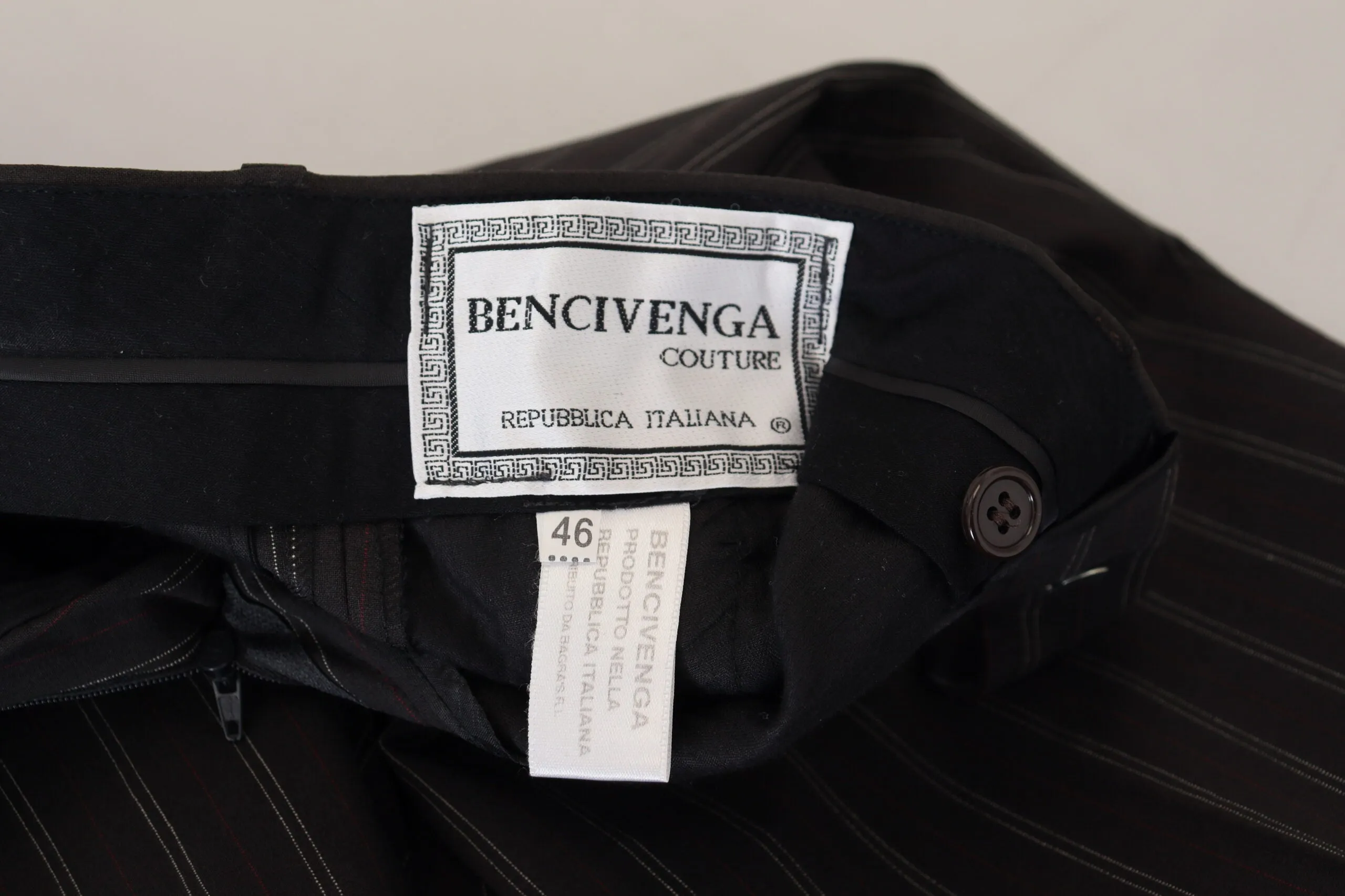 BENCIVENGA Black Stripes Viscose Dress Pants