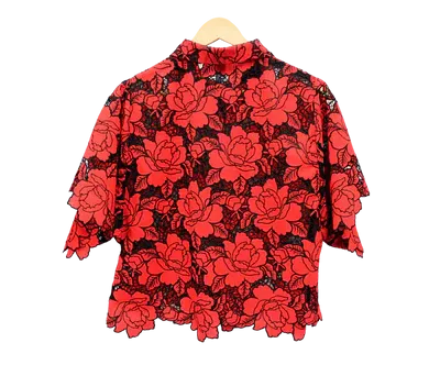 Berek Lazer Garden Shirt in Red and Black