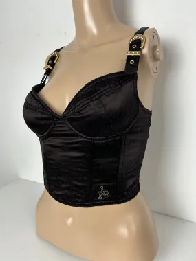 Black buckle belt bustier cami top (S)