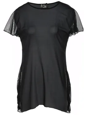 Black Classic Sheer Slip Dress - M