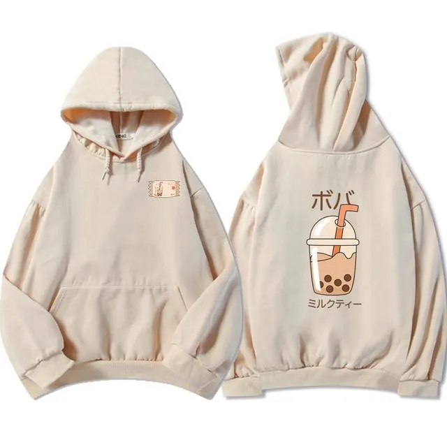 Boba Milk Tea Double Sided Print Soft Hoodie