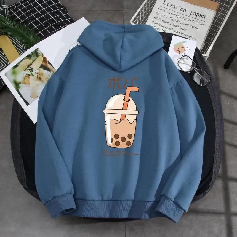 Boba Milk Tea Double Sided Print Soft Hoodie