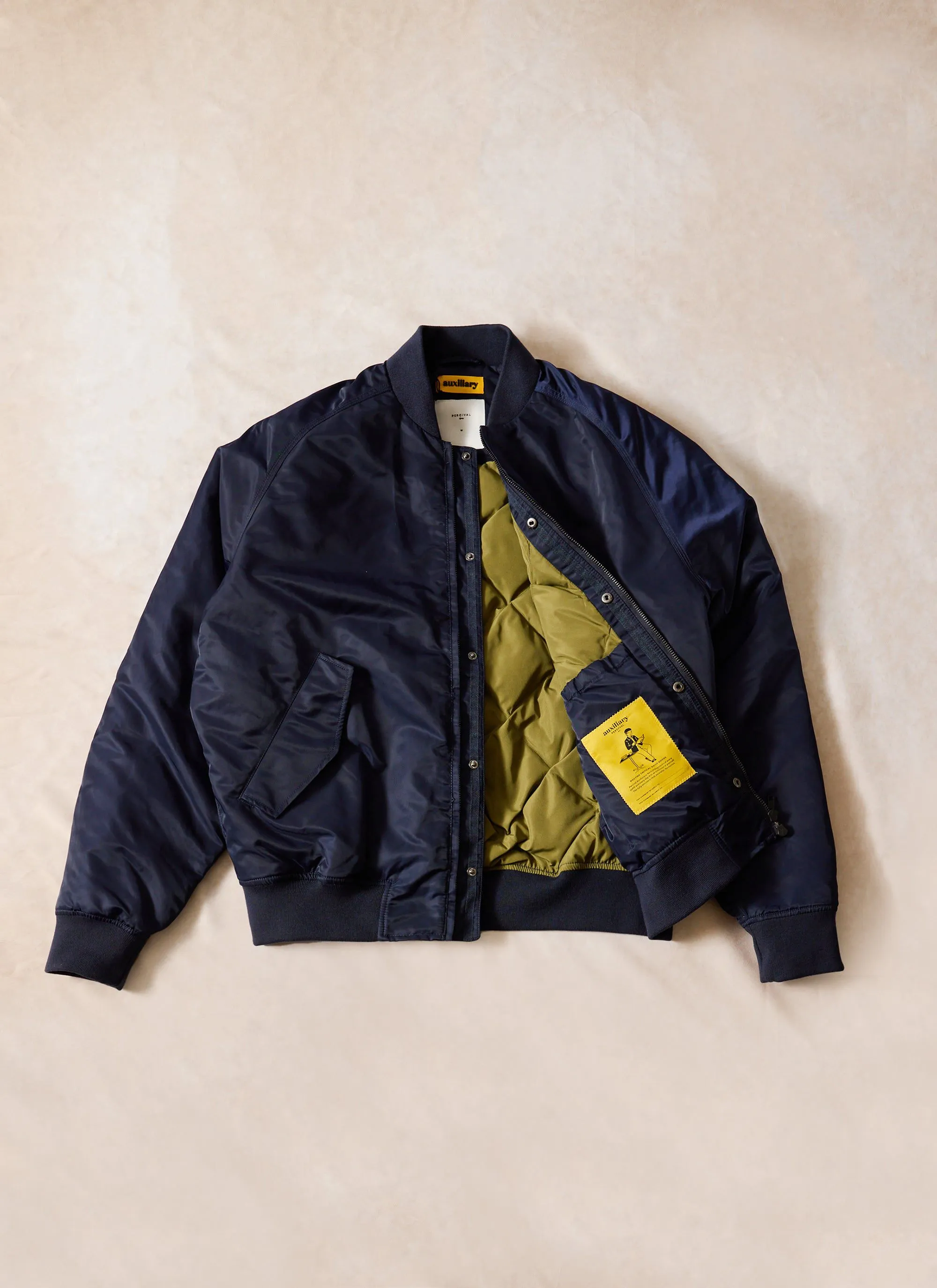 Bomber Jacket | Nylon | Midnight with Olive