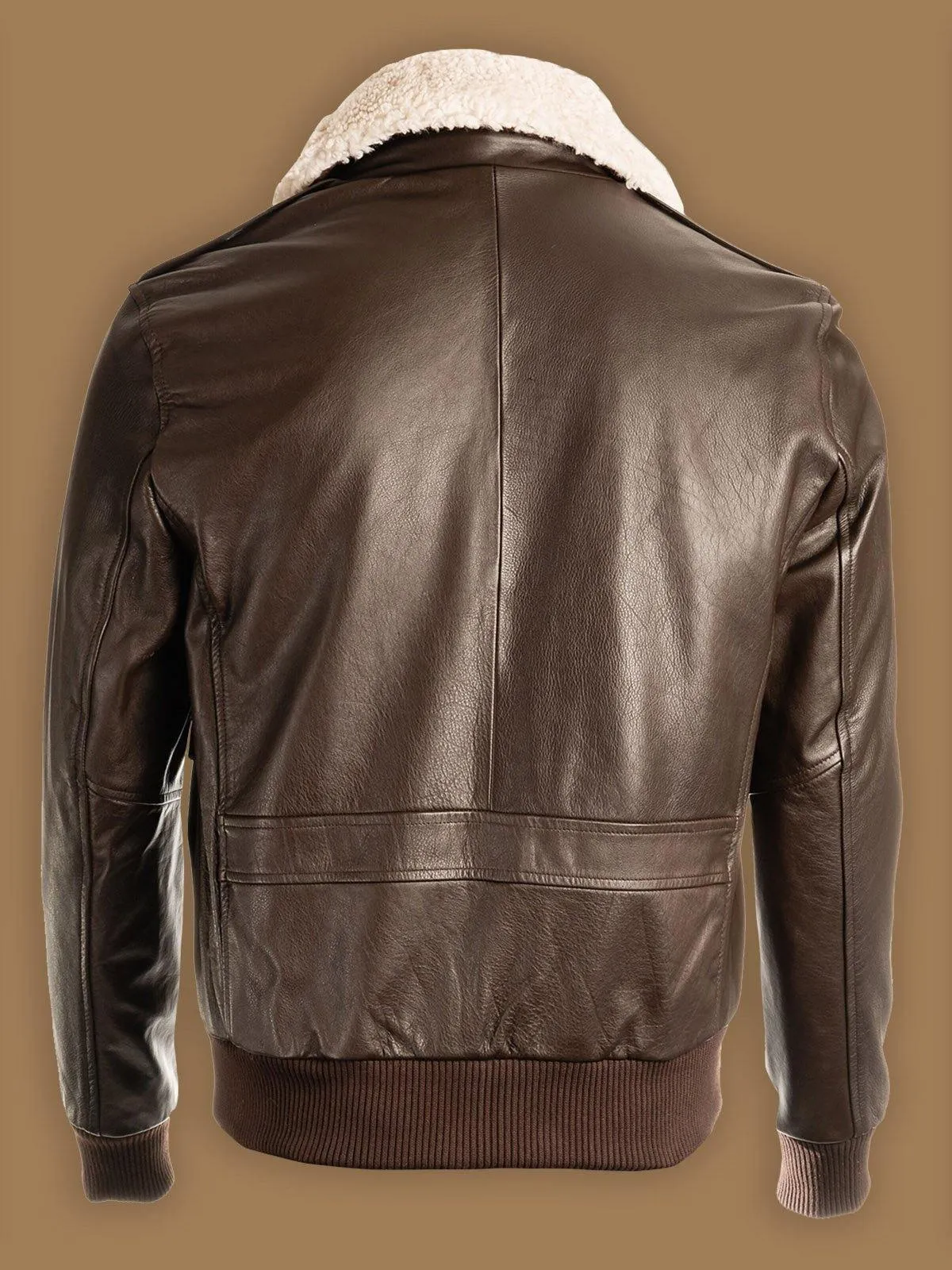 Brown Shearling Bomber Leather Jacket