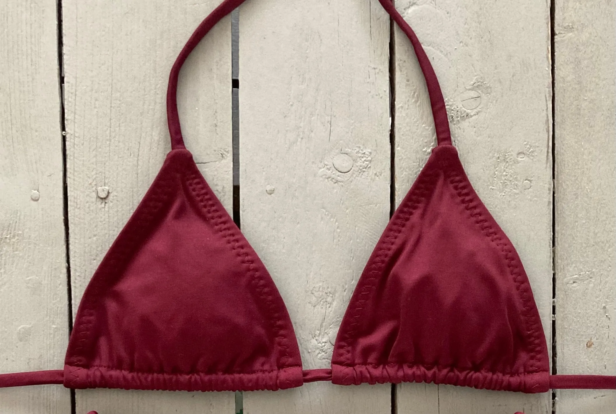 Burgundy Triangle Bikini Top