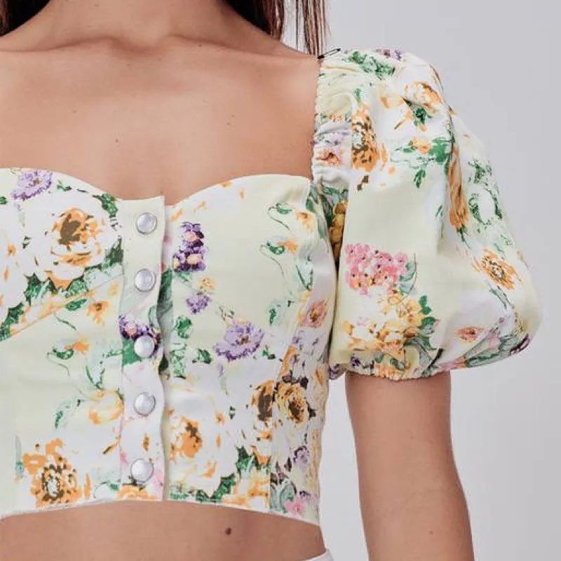 Chamomile Denim Crop Top