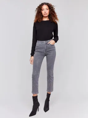 Charlie B Soft Denim Pants with All-Over Studs