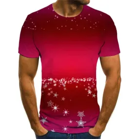 Christmas T-shirt Men Red T shirts Funny Party Tshirt Printed New Year Tshirts Cool