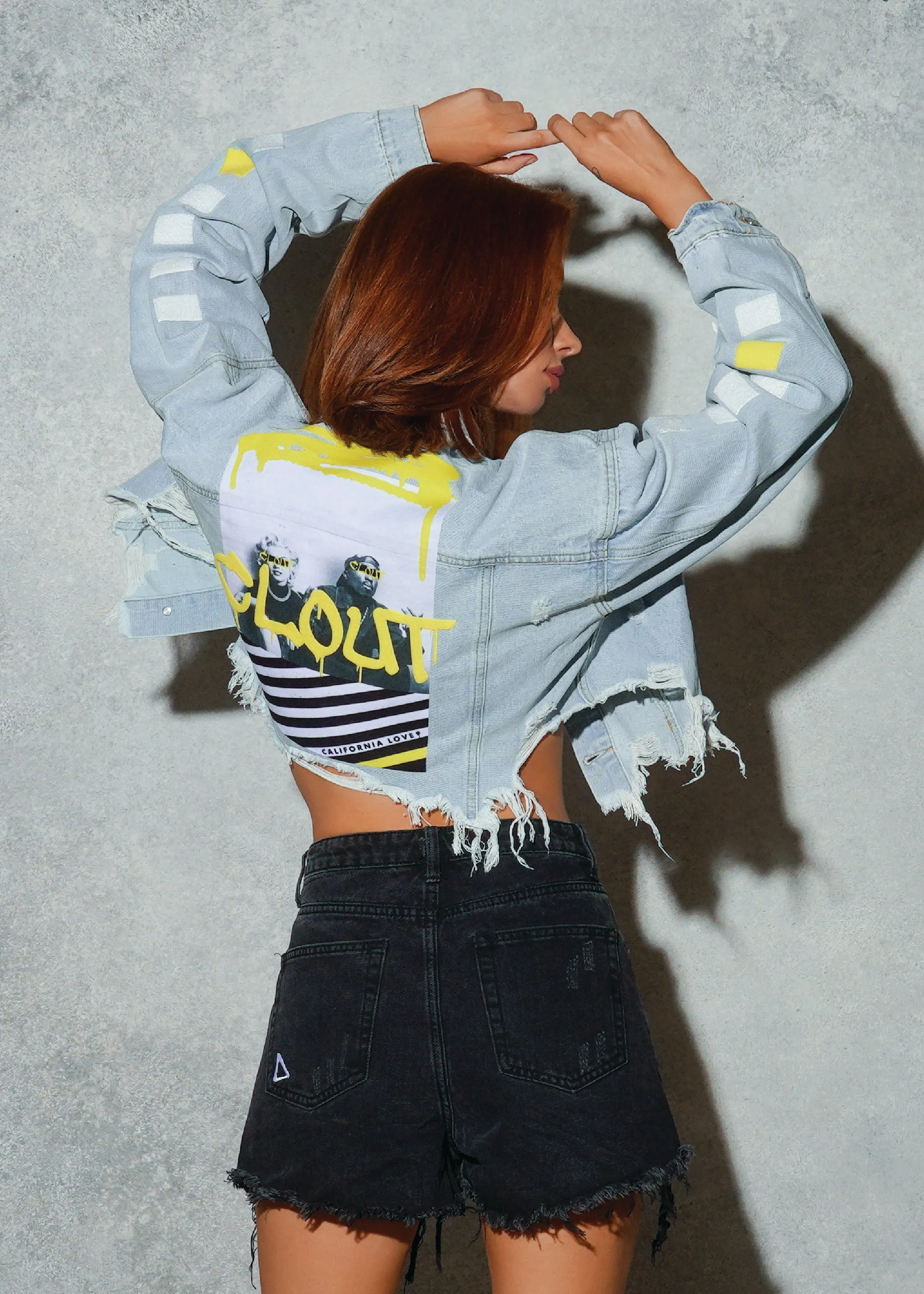 CLOUT Crop Denim Jacket