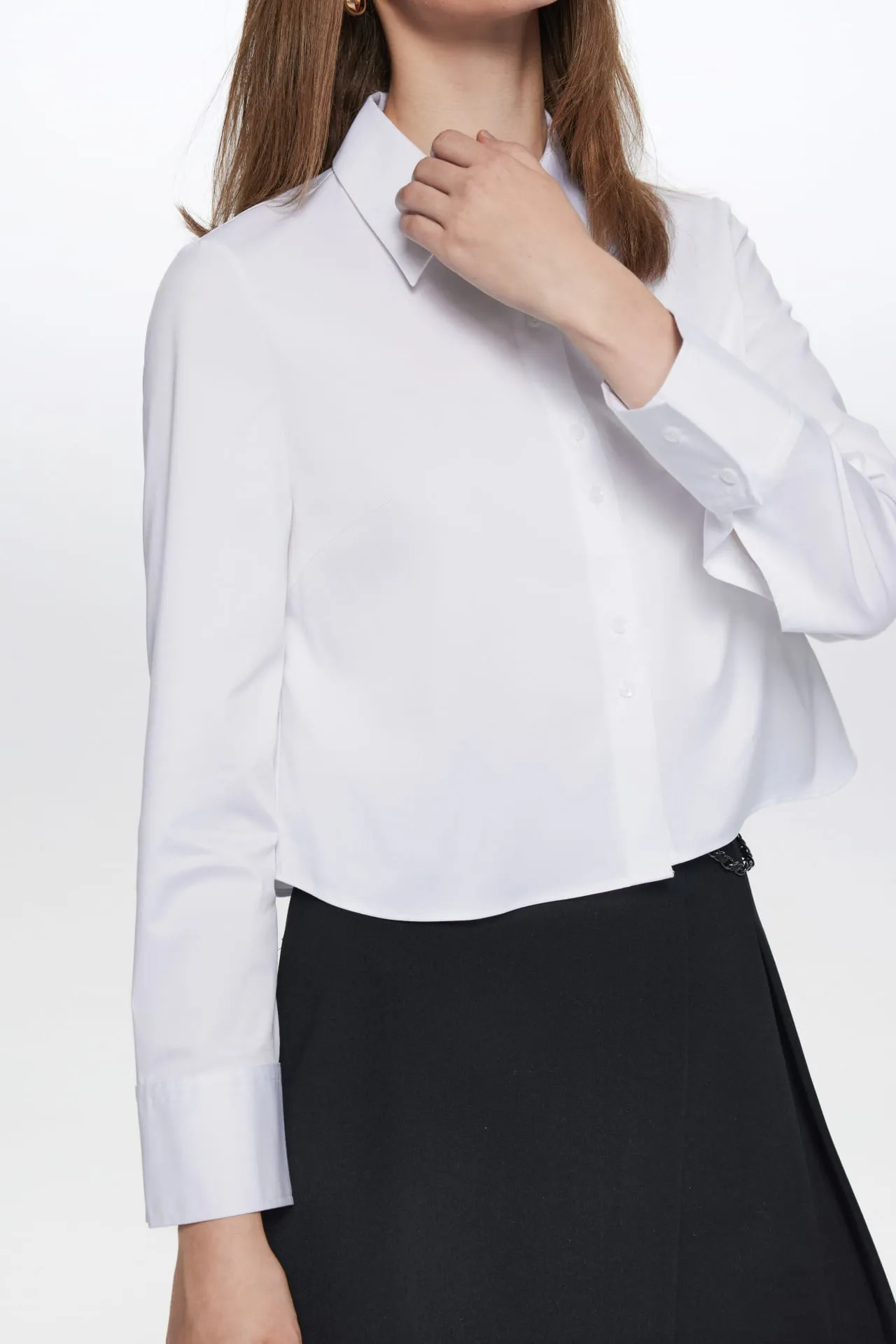 Cobie Soft Touch Stretchable Twill Cropped Shirt