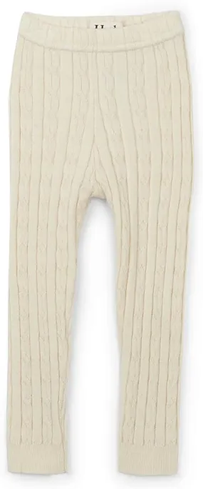 Cream Cable Knit Leggings