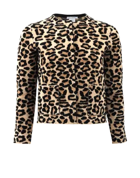 Cropped Leopard Knit Jacket