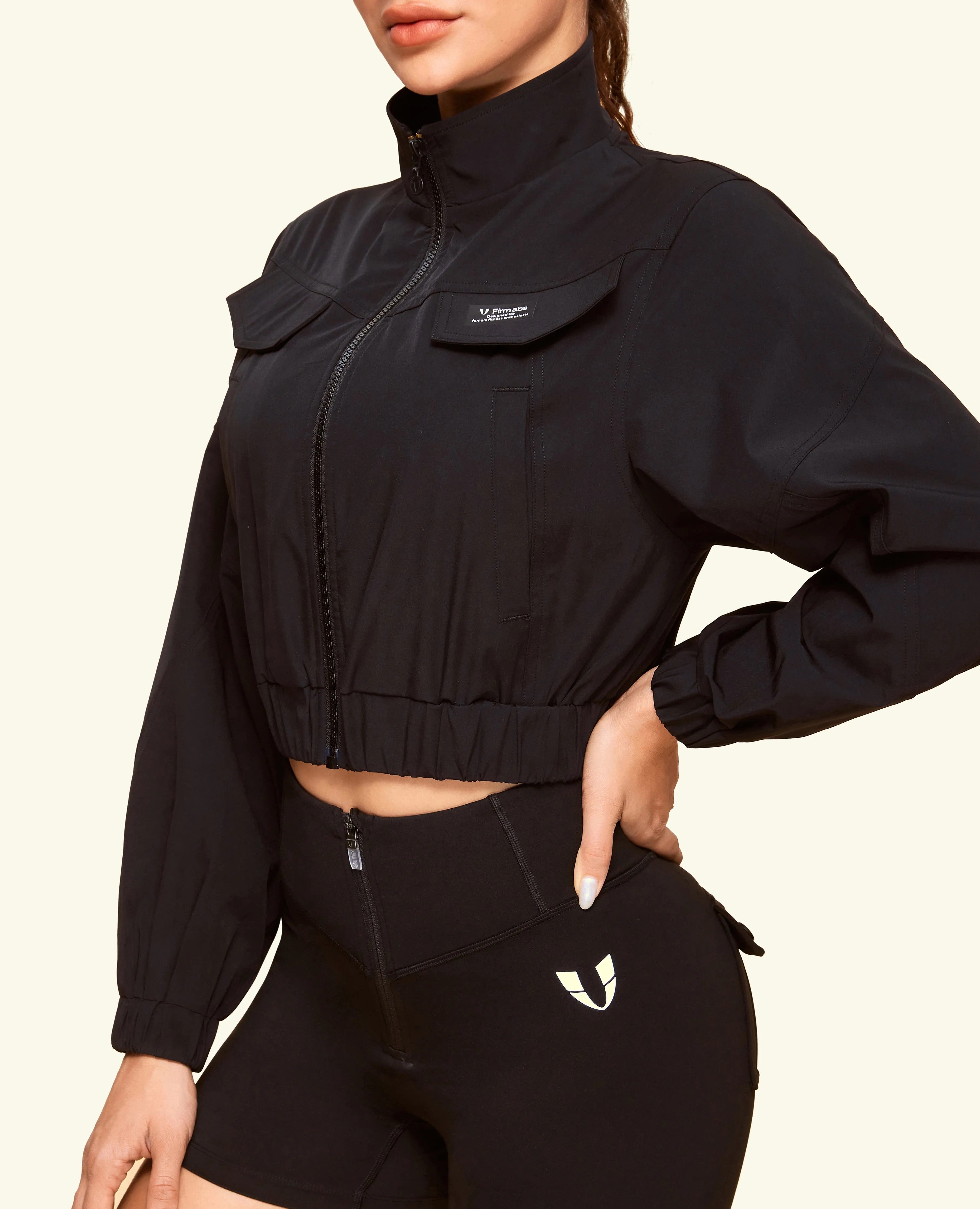 Cropped Ultimate Cargo Jacket - Black