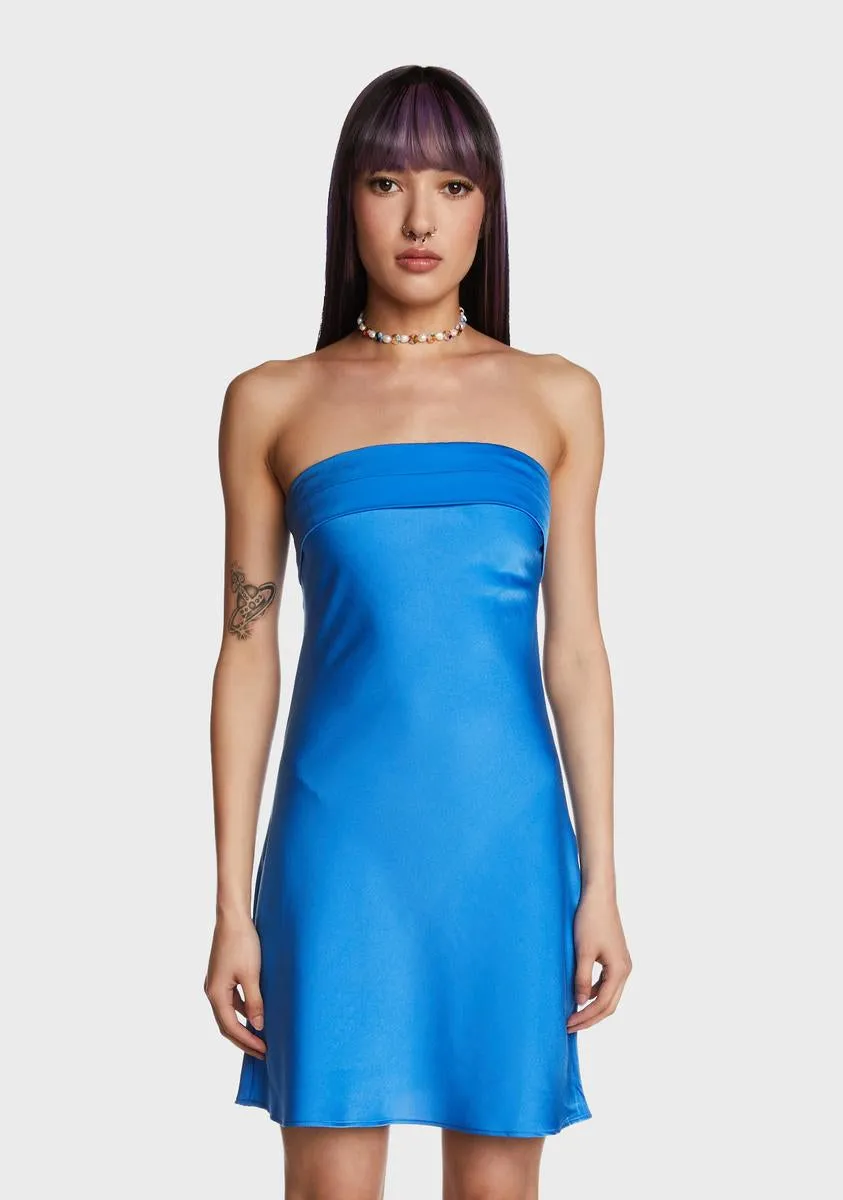 Crystal Clear Slip Dress - Blue